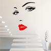 Beautiful Women Face and Red Lips Wall Sticker Home Living Room Bedroom Decoration