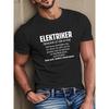 Summer New Fashion Street Casual Minimalist Elektriker Letter Print Comfortable Soft Breathable Crew Neck Men's T-Shirt
