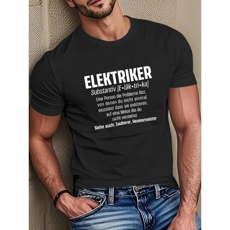 

Summer New Fashion Street Casual Minimalist elektriker Letter Print Comfortable Soft Breathable Crew Neck Men s T-Shirt 4XL