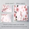3pc Bedding 1 Set of Cherry Blossom Print +2 Pillowcases Without Core, Various Size Suitable for Multiple Occasions