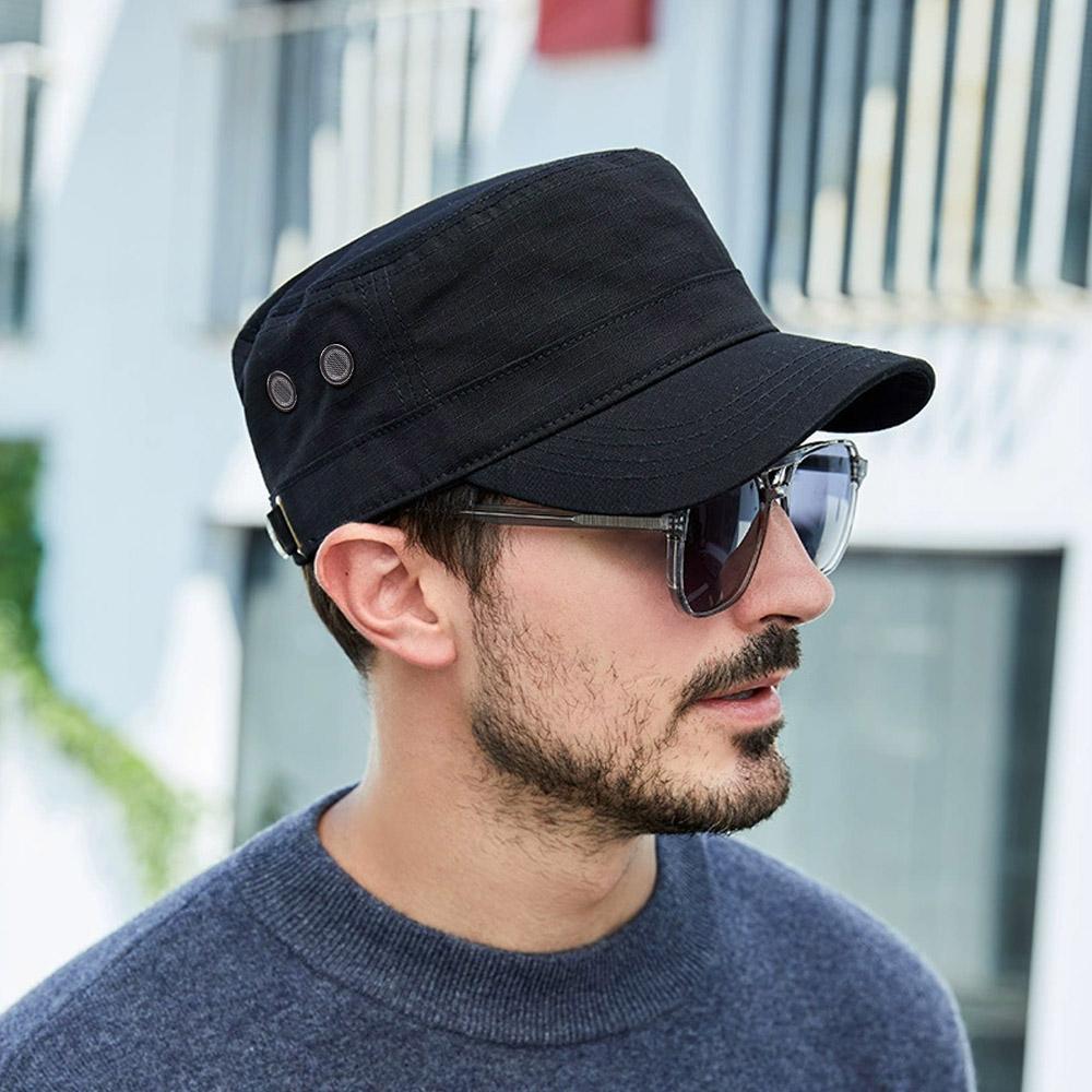Flat Top Baseball Cap Unisex Adjustable Camouflage Military Hat Vintage Casual Breathable Outdoor Camo Cadet Combat Fishing Caps
