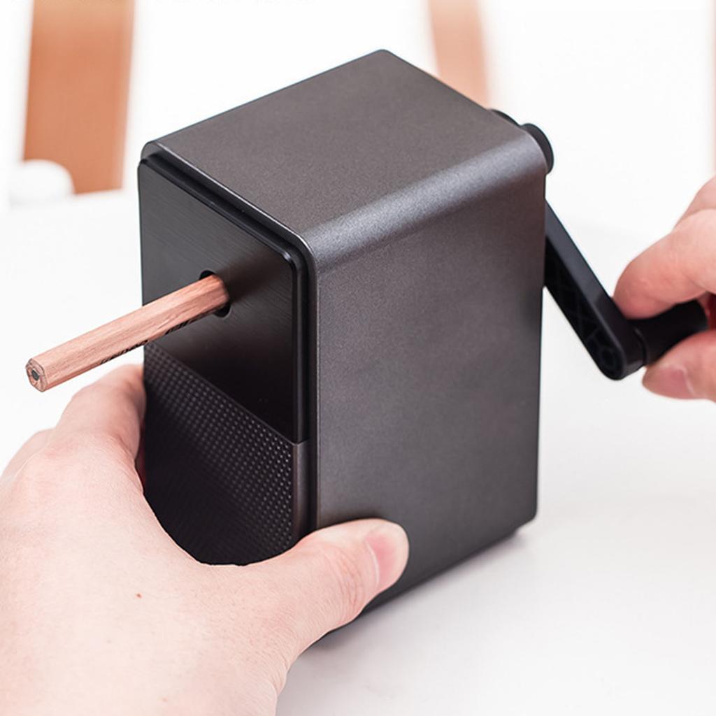 Temperówka z korbką ręczną, 5 regulowanych poziomów, duża pojemność, pojemnik na wióry, ostry ołówek artystyczny