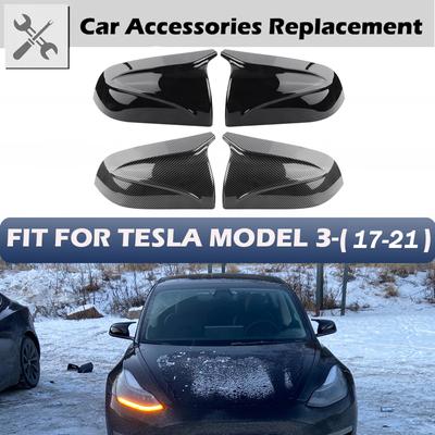 Kafiye dikiz aynası kapağı kanat yan ayna kapakları parlak siyah M Fit Tesla modeli 3 2017 2018 araba