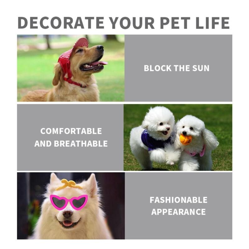 Cute Heart Design Dog Sunglasses PC Lens Wind Sand Dust Proof Protective Eyewears For Pet Walking Running
