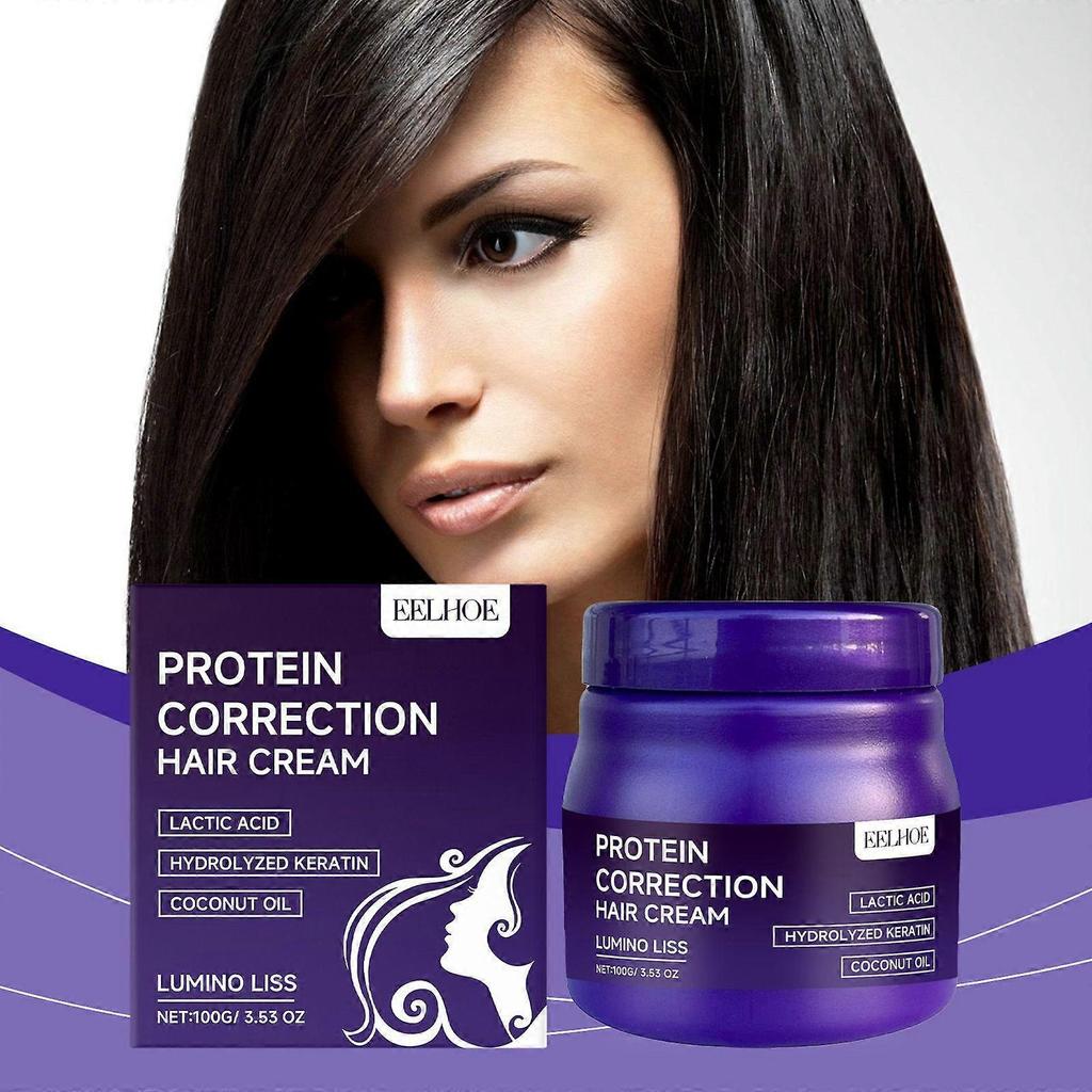 EELHOE Protein Hair Straightening Cream, Moisturizing, Nourishing, Anti-Dryness, Soft And Smooth Hair Maintenance And Repair Hair Without Stretching A