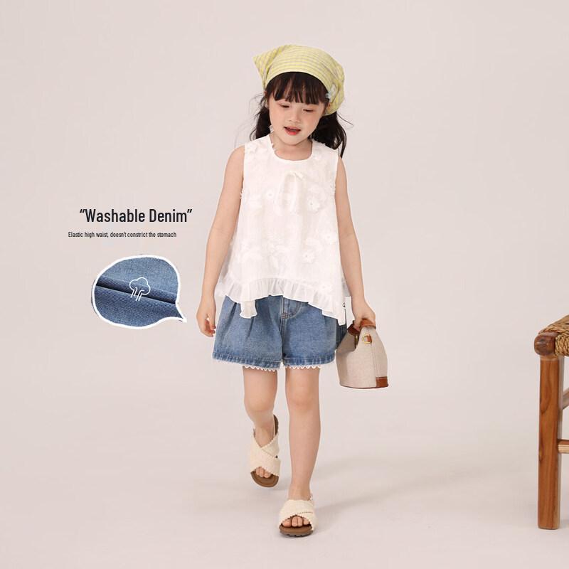 LUSON Girl s Denim A-Line Shorts 110