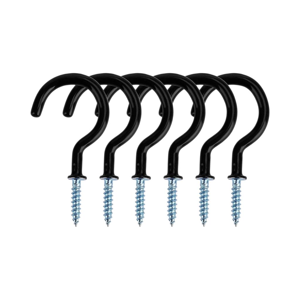 Wall Mounted Cup Hooks, Black Ceiling Hooks Mug Hanger, Strong Metal Home Storage Holder for Kitchen, Garden, and Use