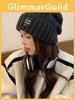 Knitted Hat Style With Letter Decor And Big Head Circumference For Casual Wear