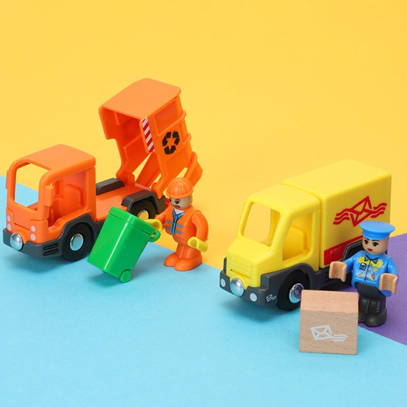 New Multifunctional Magnetic Car Ambulance Police Car Compatible with Thomas Wooden Track Train Toys For Kids