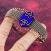 Lapis Lazuli Cuff Bracelet Copper Wire Wrapped Adjustable Bangle Gemstone Jewelry