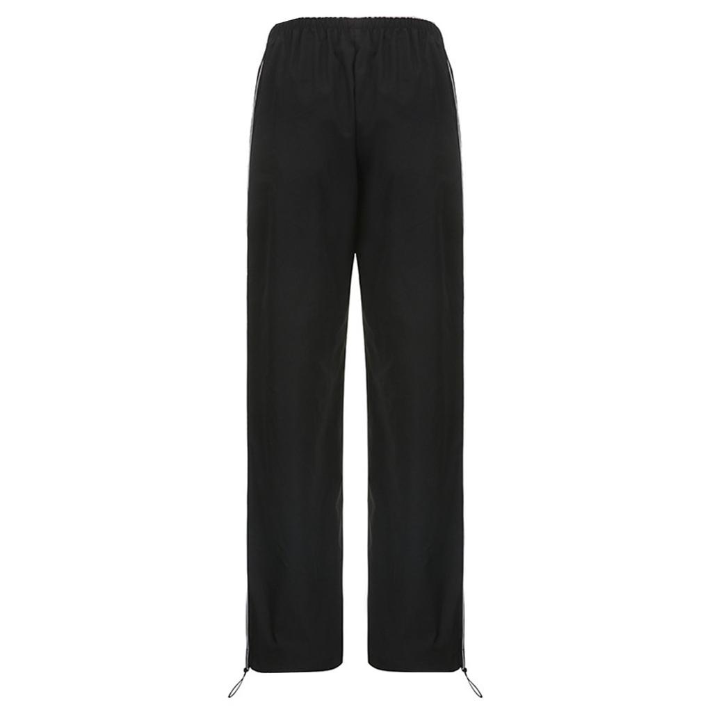 Women's Loose Wide-leg Pocket Low-rise Loose Elastic Waist Sports Trousers
