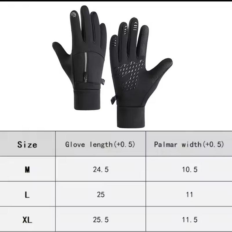 Outdoor Fishing Waterproof Gloves Men's Palm Silicone Anti Slip Touch Screen Full Finger Gloves Motorcycle Riding Warm Gloves