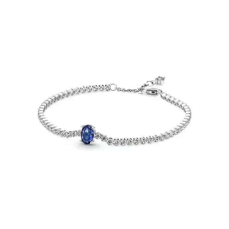 New 925 silver tennis bracelet sparkling crystal luxury women jewelry zircon water bracelet wedding gift