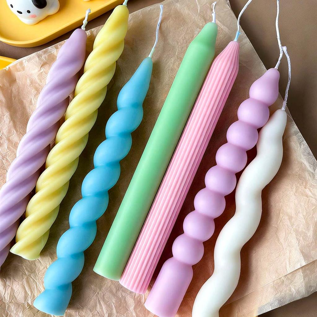 Long Spiral Silicone Candle Mold DIY Twisted Long Rod Wax Stick Craft Molds Home Decor Tool Geometry Candles Making Supplies