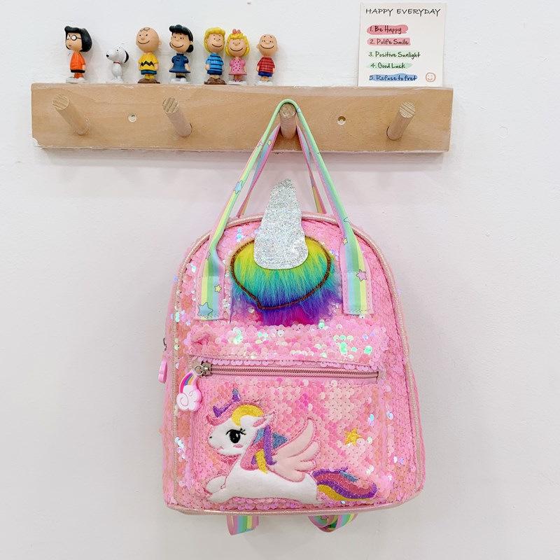 

Unicorn Sequin Backpack: Large Capacity, Cute Iridescent Schoolbag for Girls One Size рожевий червоний колір