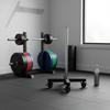 Barbell Plate Storage Trolley Locking Wheels Fitness Equipment Space-Saving
