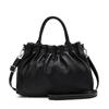 New Genuine Leather Handbag for Women – Black Soft Cowhide Tote with Shoulder Strap, Fashionable Daily Use Bag