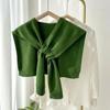 Koreaanse effen kleur nekbeschermer sjaal dames gebreide warme sjaal winter wol blouse schouders nep kraag cape geknoopte sjaal Q36