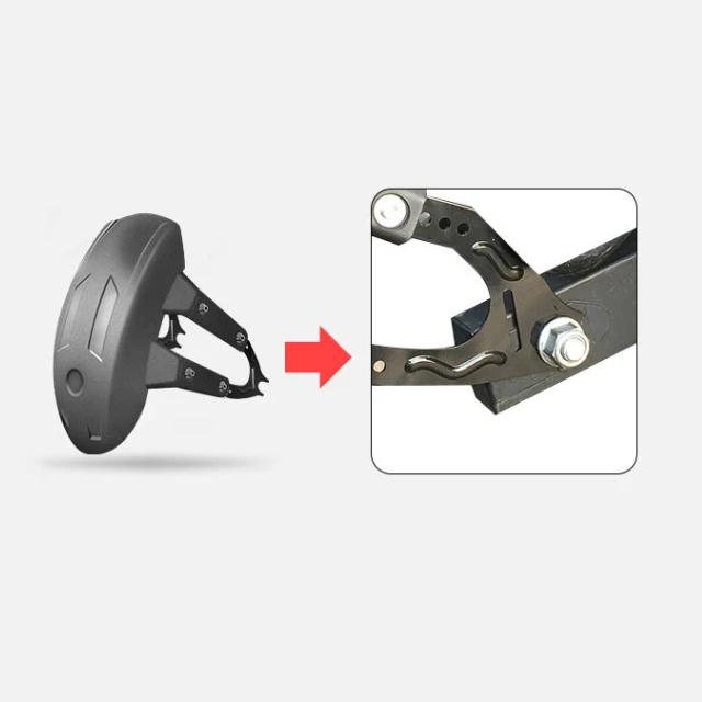 Univerzální černý plastový motocyklový zadní blatník proti stříkající vodě Kryt zadního kola Blatník s držákem