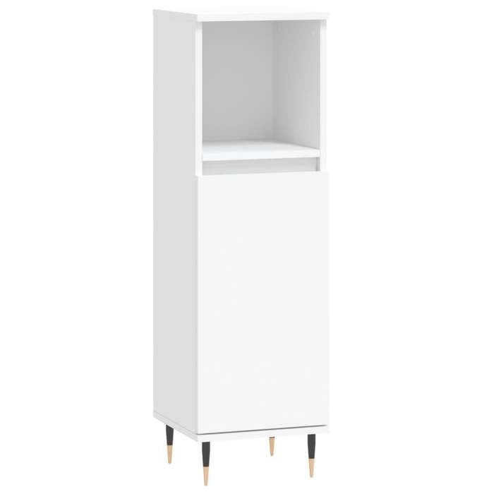 VidaXL Armoire de salle de bain blanc 30x30x100 cm bois d'ingénierie 831548