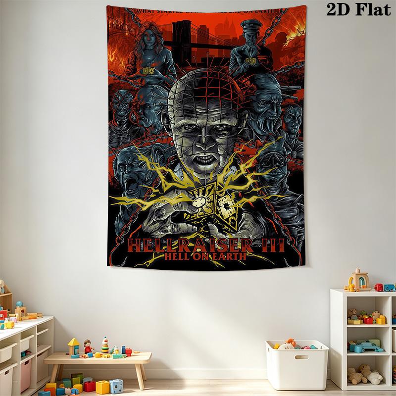 Horror Icon Tapestry Halloween Decor Tapestry Background Cloth Wallmounted Work Of Art Wall Decoration Background Cloth