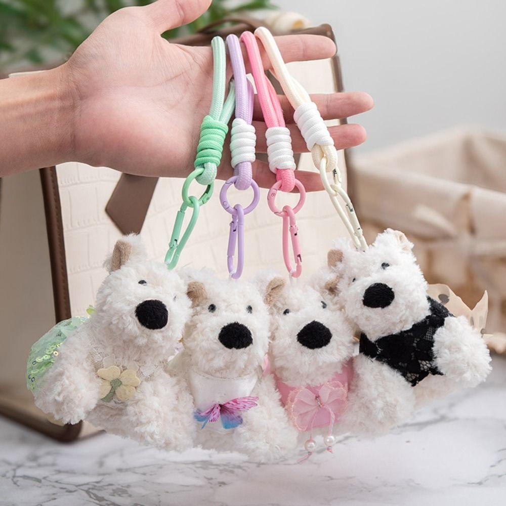 Stuffed Plush Puppy Doll Keychain Cartoon Animal Car Hanging Pendant  Decoration