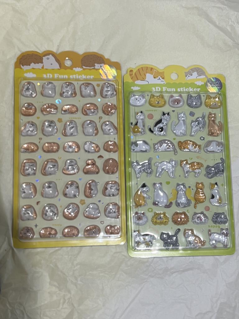 2025 Cartoon and Beautiful 3D Relief Fun Stickers 3D Crystal Stickers Mini Decorative Stickers for Children and Girls Beautiful Gift