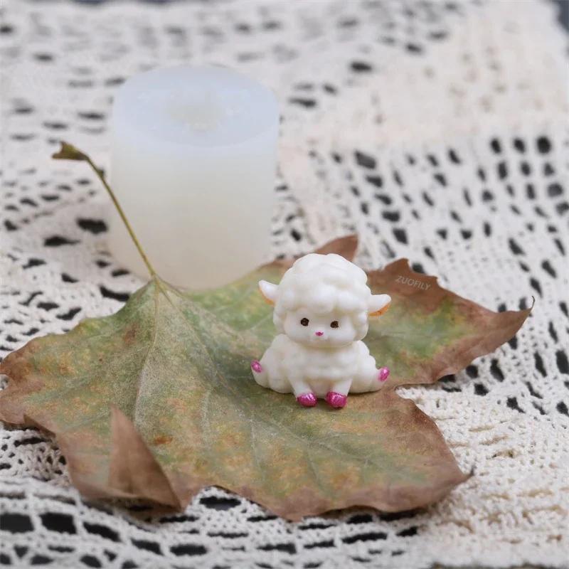 New 3D Cartoon Lamb Silicone Mold Easter Sheep Shaped Candle Molds DIY Plaster Chocolate Cake Decoration Mould Baking Tools