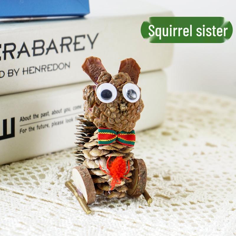 Handmade DIY Dried Flower Kit: Wood Chips, Branches, Pine Cones, Animals - Educational Parent-Child Creative Christmas Activity