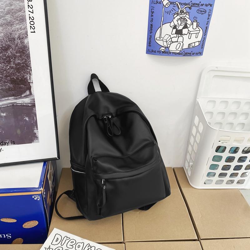 Backpack Female Student Bag Solid Color