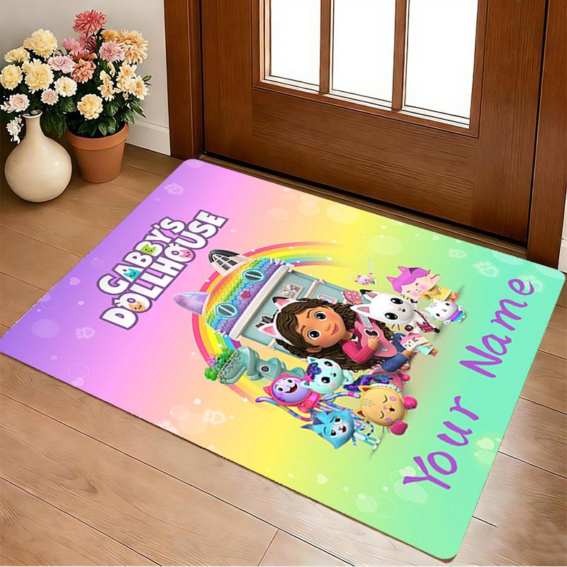 Custom Name Kitty Party Living Room Non-Slip Area Rug Soft Carpet for Bedroom Kids Playroom Sofa Office Home Decor Doormat