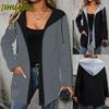 Women's Vintage Casual Solid Color Print Long Sleeve Jackets & Coats International Design