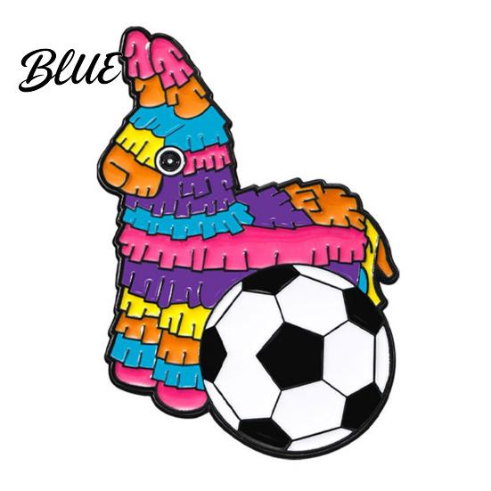 Colorful Enamel Badge Football USA Flag Pattern Zinc Alloy Brooch