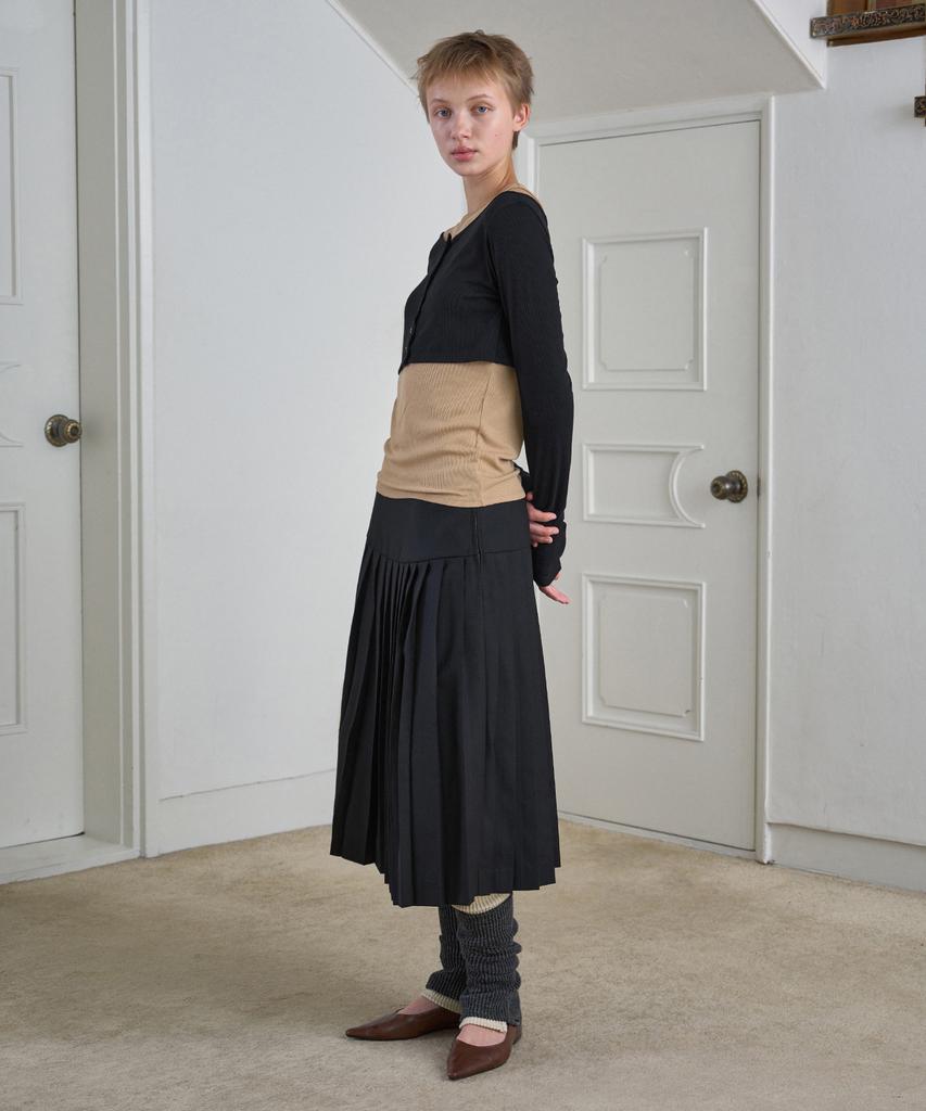 Simeteuligpeosenteu Classic Pleats Skirt / Black
