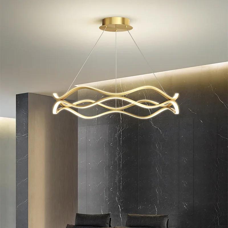Modern LED Pendant Light For Bedroom Living Dining Room Chandelier Luxury Ring Hanging Lamp Home Decor Indoor Lighting Fixture