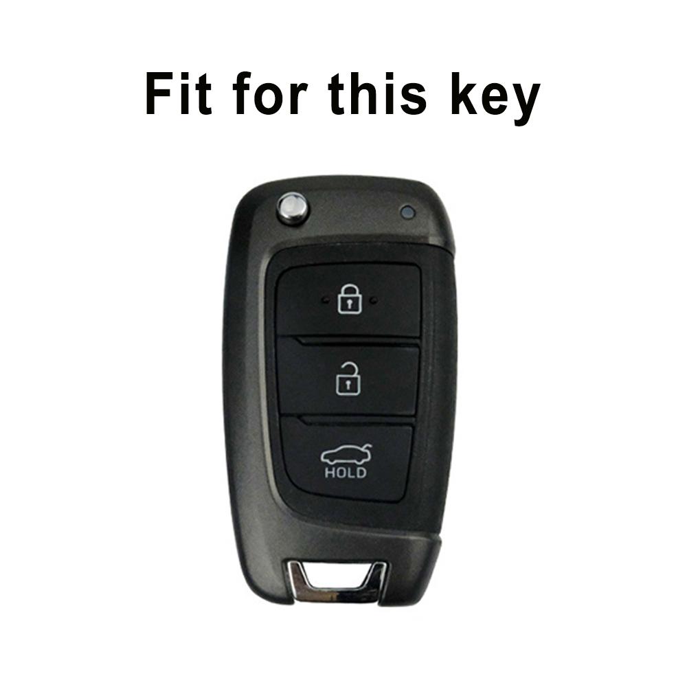 Shell Keyless For Hyundai I30 I35 I40 KONA Genesis Azera Elantra Solaris Tucson Santa Fe TPU Leather Car Folding Key Case Cover Holder