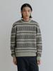 Deowedeoijeueosseom Wool Fair Isle Sweater (Mint Green)