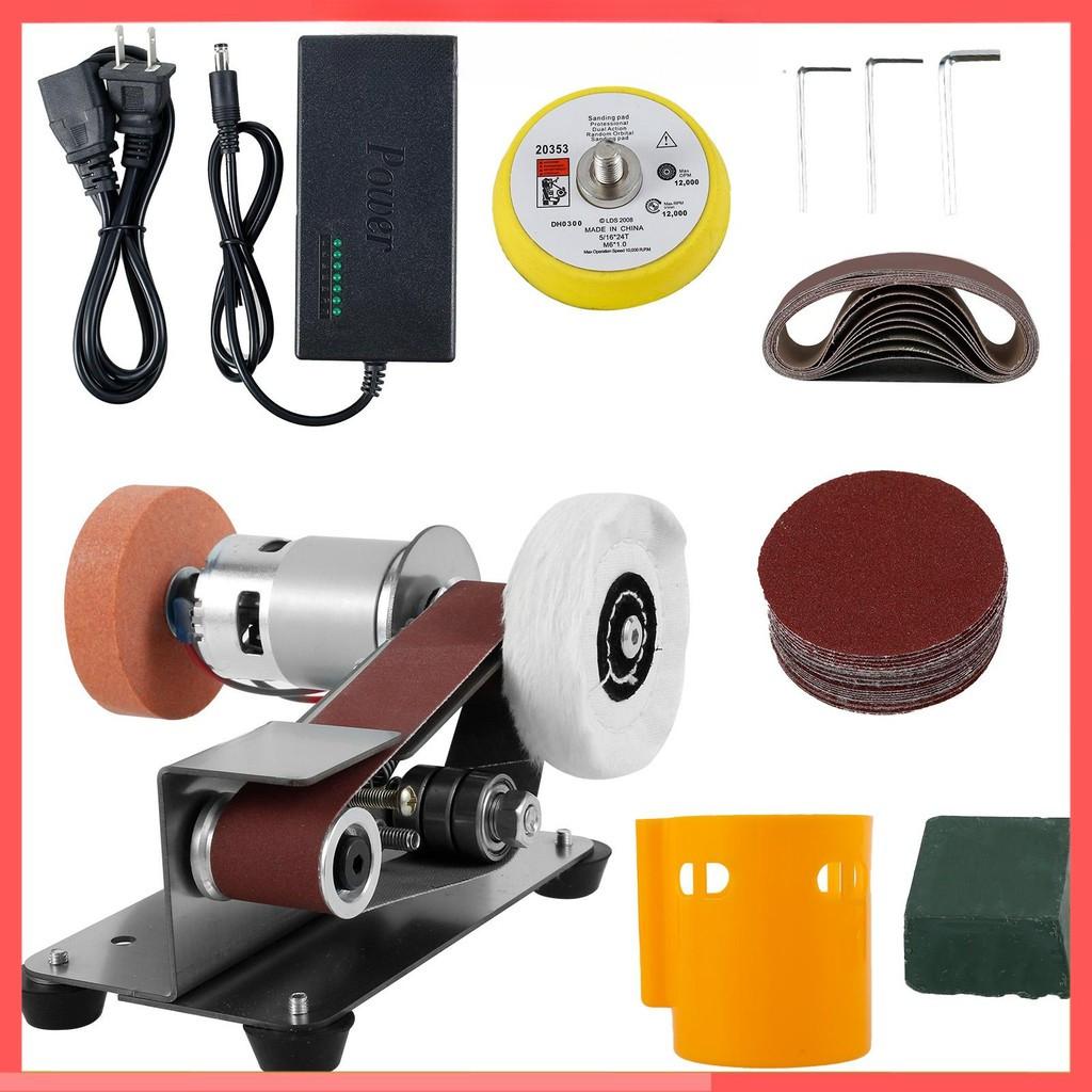 7-Speed Adjustable Electric Belt Grinder Low Noise 15° Cutter Sharpener Sander Tool Multifunctional Mini Belt Sander