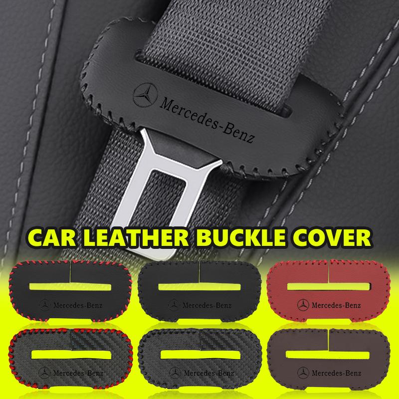 CGRE6 1/2pcs Car Leather Safety Belt Buckle Plug Protective Covers Interior Accessories For Benz CITAN VITO SPRINTER CLS SLK Sport ML