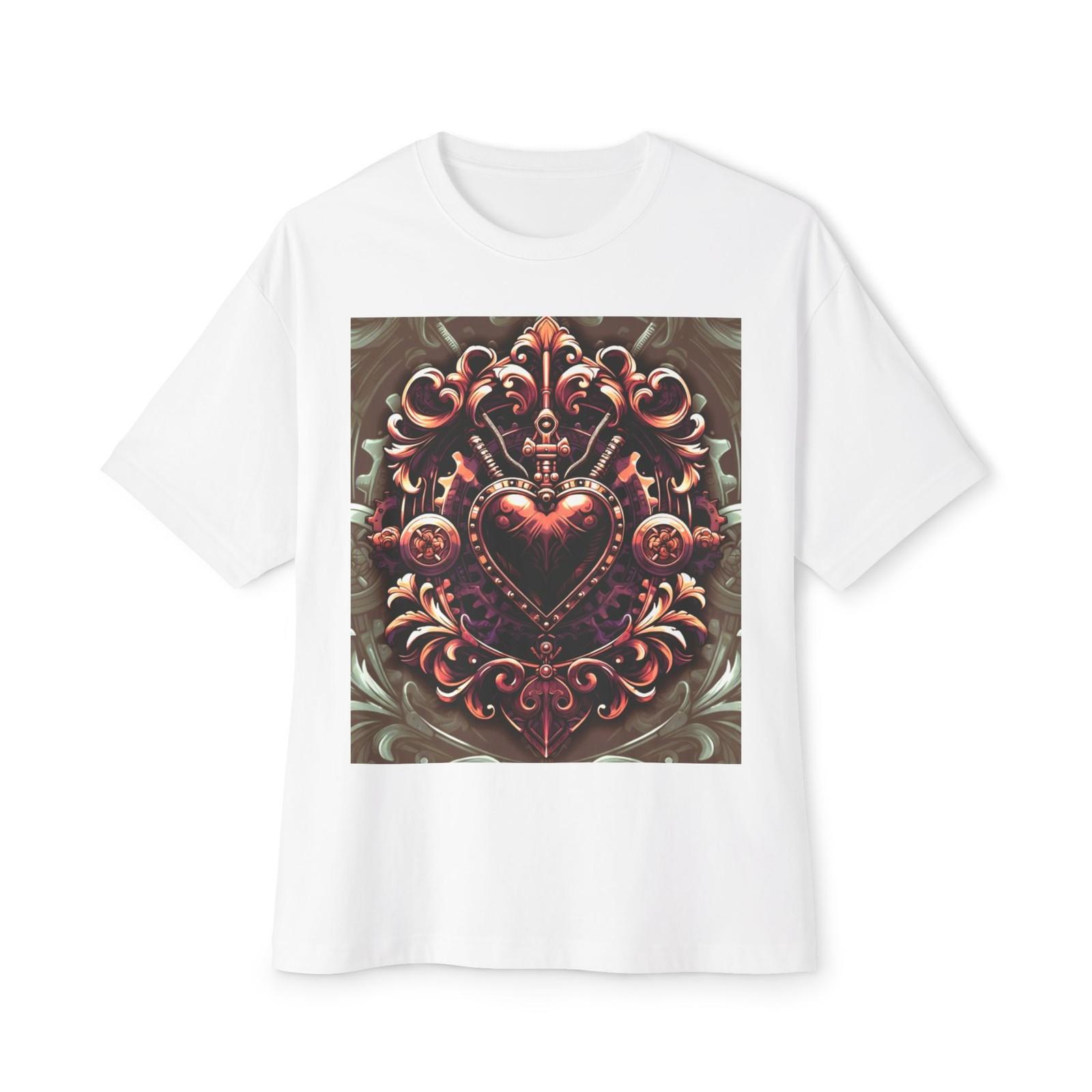 Gothic Steampunk Filigree Heart T-Shirt Baroque Anchor Swords Rose Emblem S разноцветный