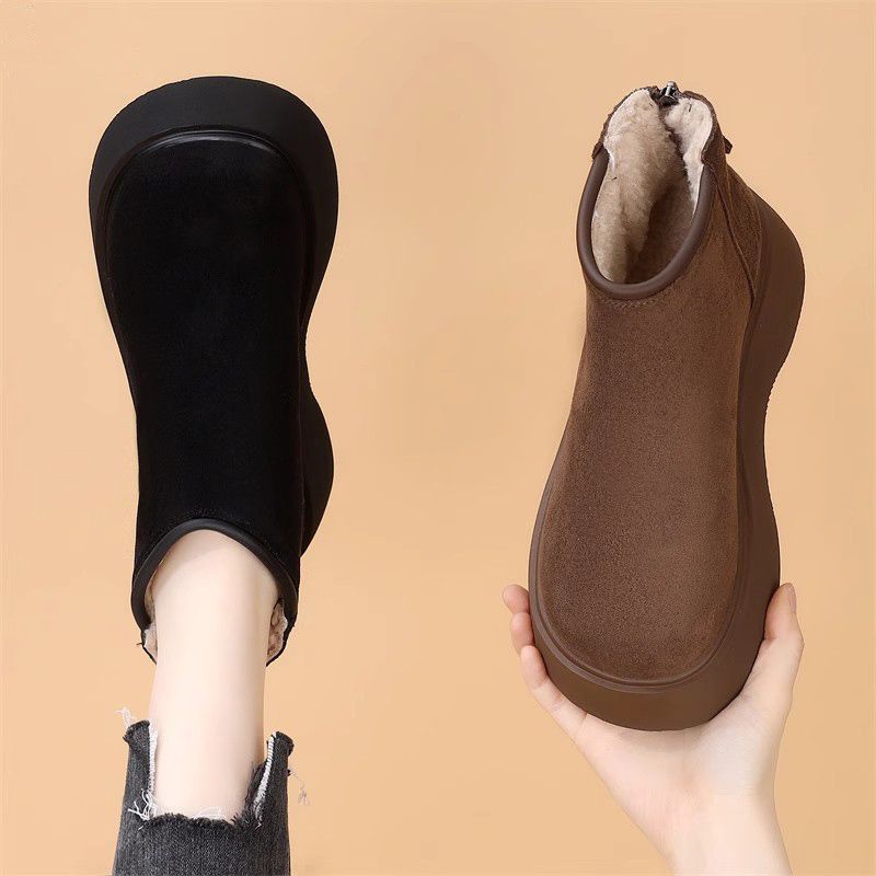 Warm cotton shoes short boots 2025 winter new heightening platform women's shoes snow boots women's velvet Birkenstocks Martin boots