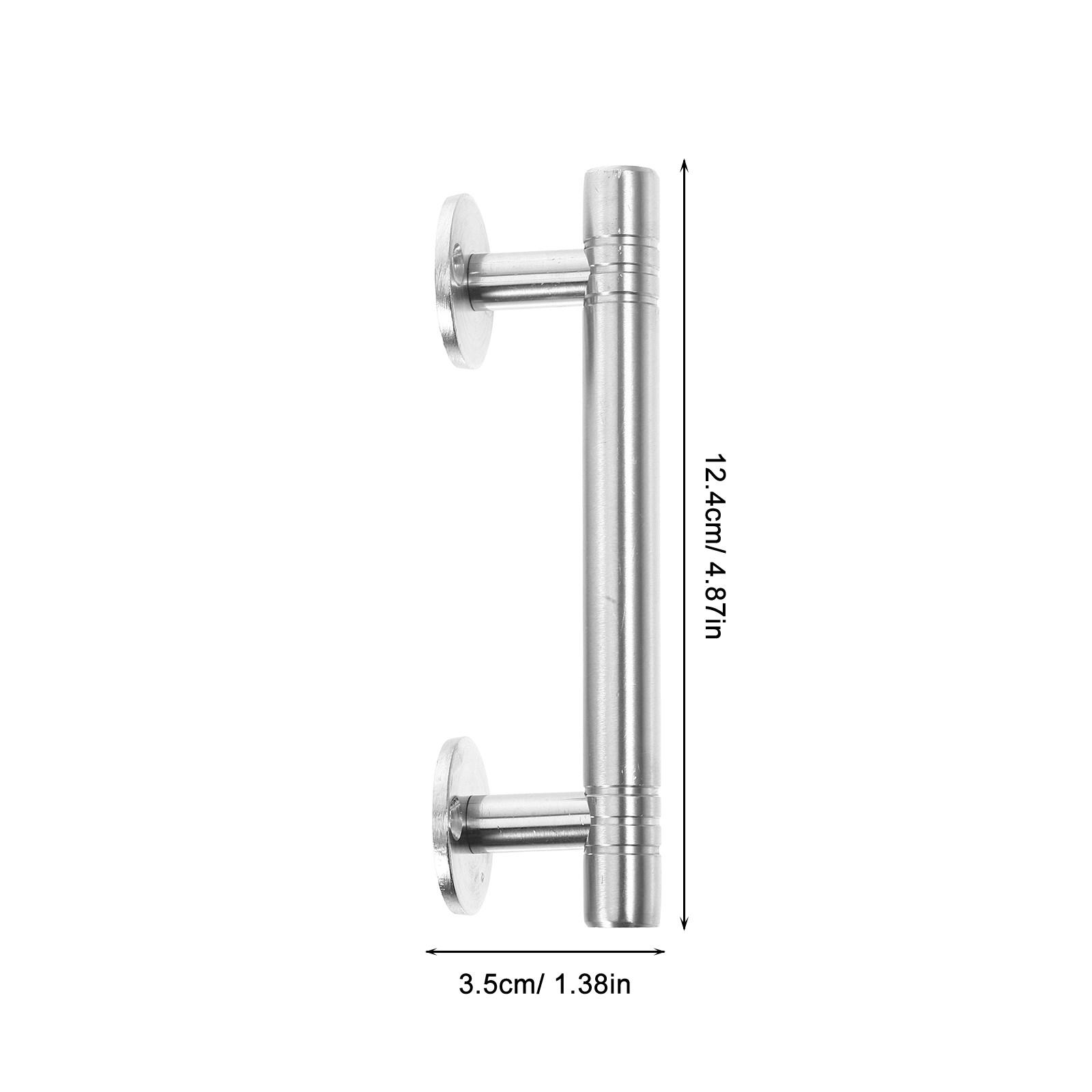 

124Mm Stainless Steel Surface Mount Door Handle Minimalist Straight Pull for Double Wooden Doors Heavy Duty Hardware for Main 12.4X3.5X2.8CM