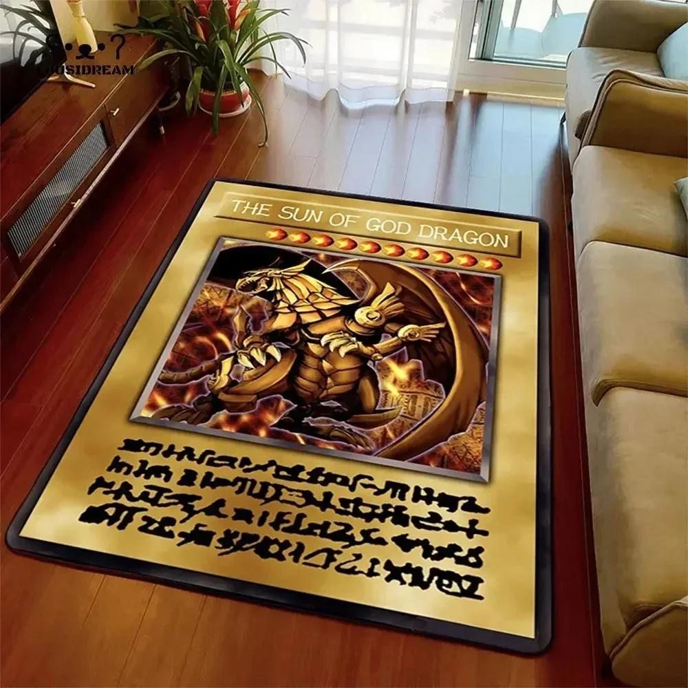 Yu-Gi-Oh Blauer Weißer Drache Anime Rutschfester Teppich Cartoon Bodenmatte für Wohnzimmer Schlafzimmer Dekorativer Bereichsteppich Perfektes Geschenk
