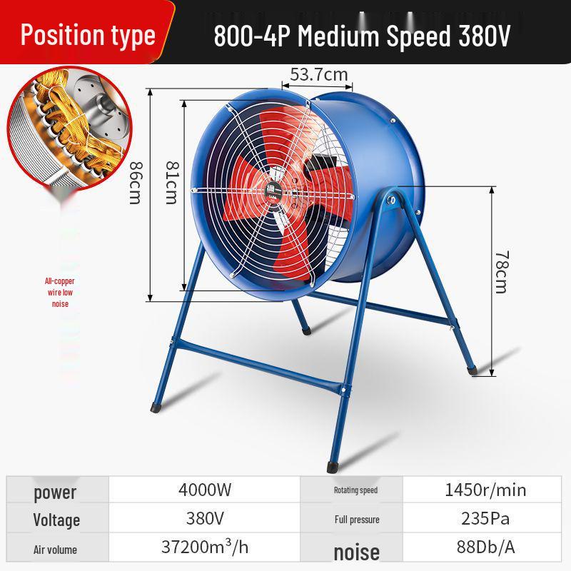 High Power Industrial SF Axial Exhaust Fan 220V/380V for Duct Ventilation & Kitchen Smoke Extraction