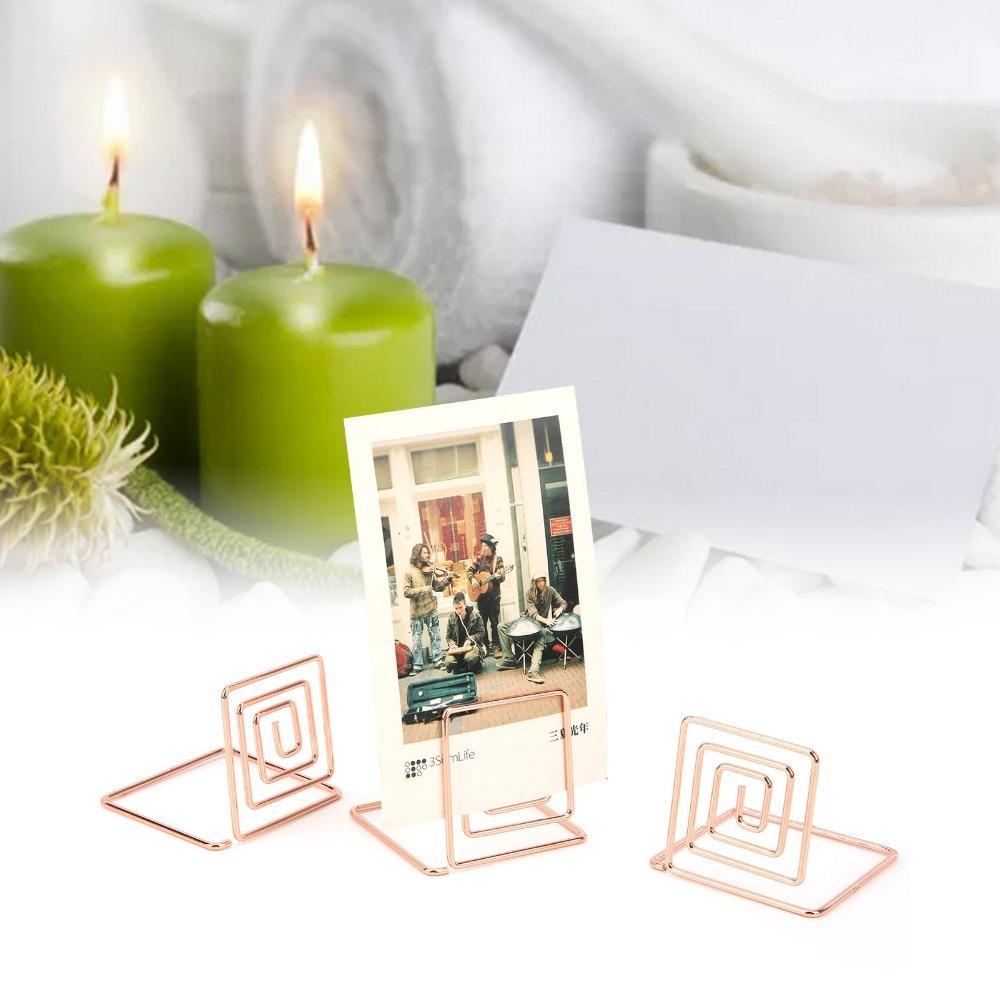 10Pcs Silver/ Rose Gold/ Gold Table Number Holders Metal Material Picture Holder Wedding Event