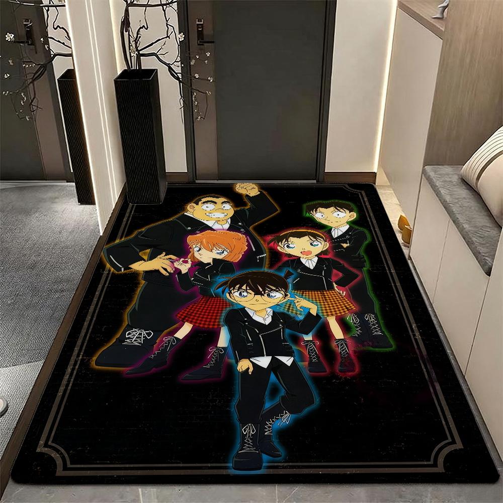 Detective Conan Mystery Adventure Theme Rug Absorbent Nonslip Carpet For Living Room Coffee Table Home Party Decor Gift For Friends