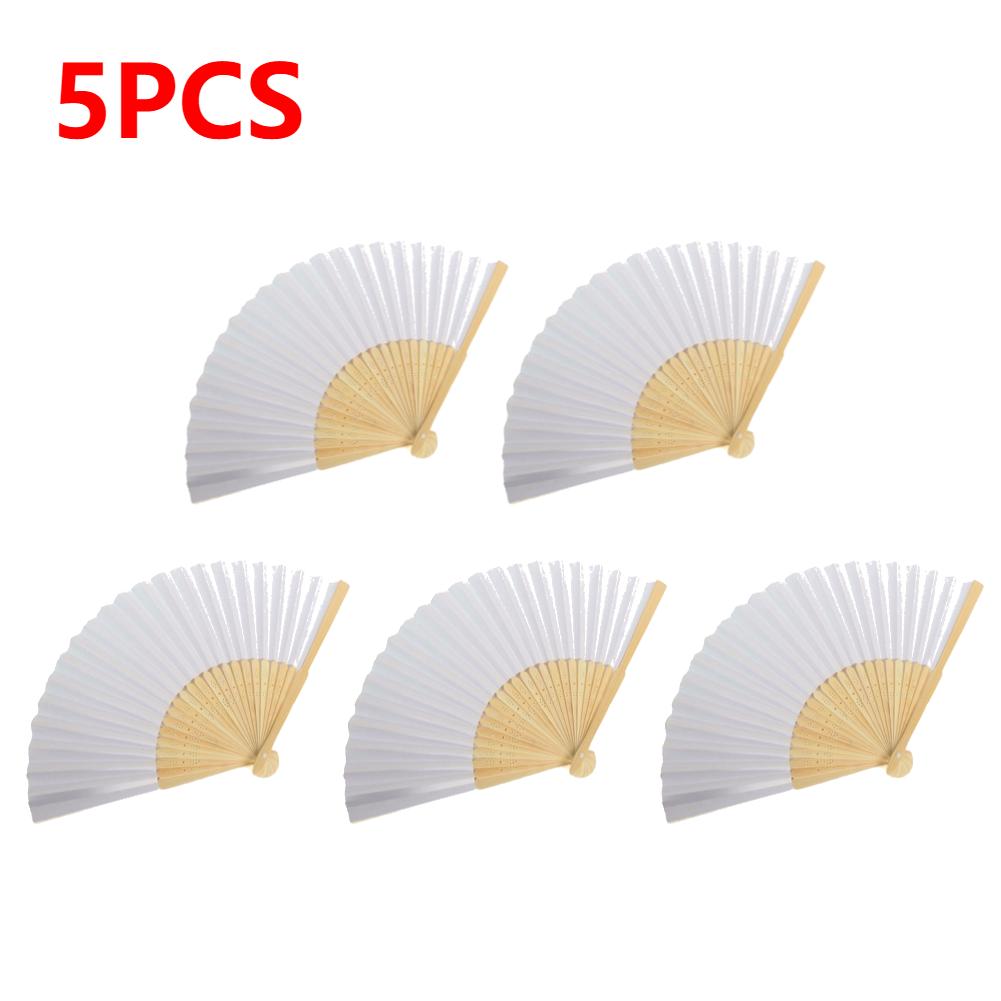 1-50 Stück DIY Papier Bambus Faltfächer Blanko Weiß Faltfächer Hochzeitsgeschenke Erwachsene Kinder Kalligraphie Malerei Übungsfächer