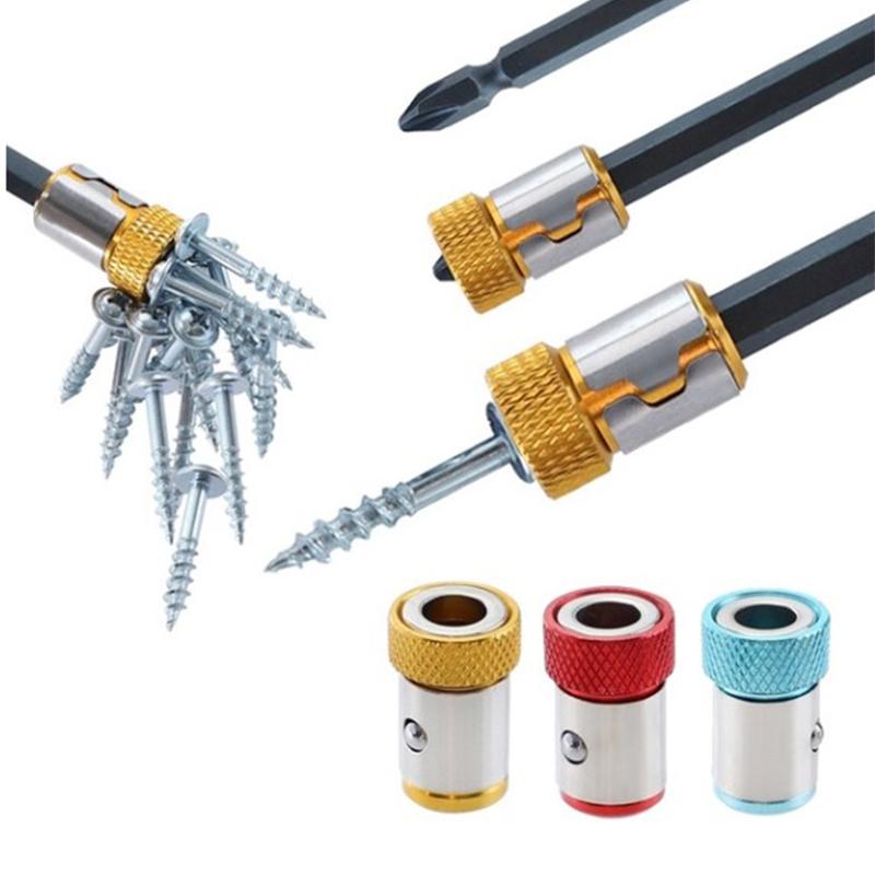 1/4 Batch Head Color Magnetic Coil Screwdriver Tip Filling Magnetic Coil Metal Screwdriver Head Positioning Steel Sleeve Tool