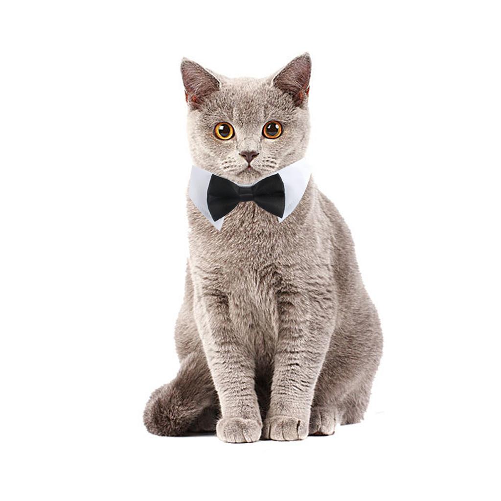 Adjustable Bow Tie Dog Tuxedo Stripes Necktie for Small Pets Fine Craftsmanship