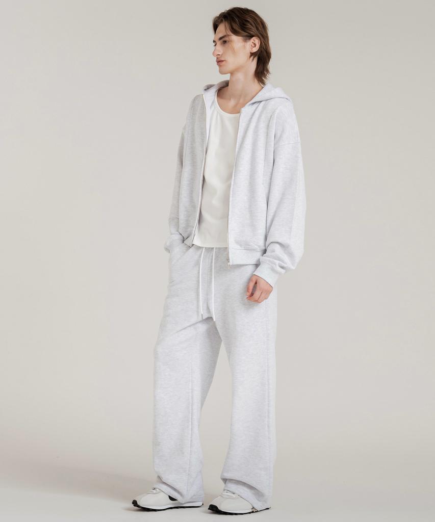 Ssin And Lee Easy Form Oversized Zip-Up Hoodie In Back Melange